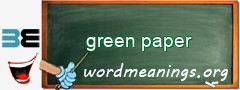 WordMeaning blackboard for green paper